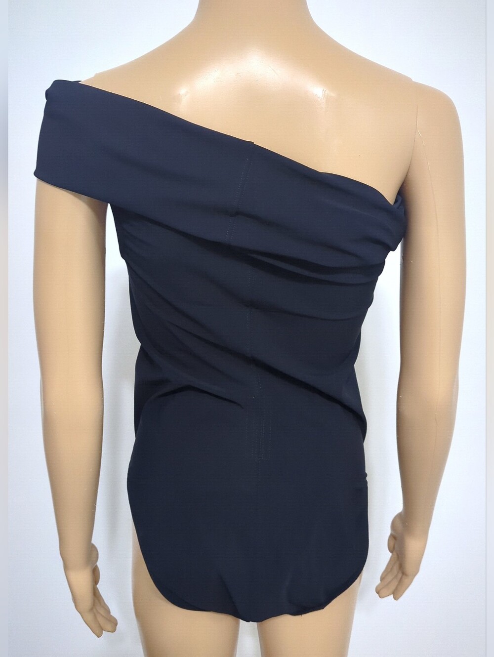 Rick Owens EDFU SS23 Athena One Shoulder One Piece Swimsuit Black IT46 US10 - Picture 4 of 8